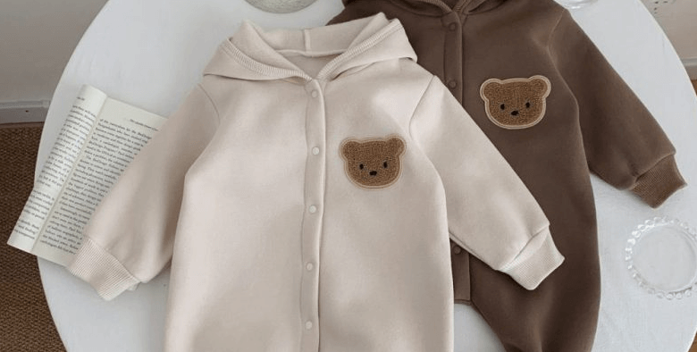 rs 149 bear design long-sleeve baby jumpsuit thespark shop